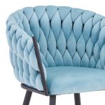 Karrige Vivian, kadife siel me këmbë të zeza metalike 61x55x80cm - Image 5