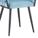 Karrige Vivian, kadife siel me këmbë të zeza metalike 61x55x80cm - Image 6