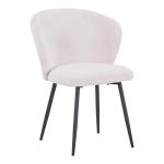 Tavolinë ngrënie Karg-Stoyen  5 copë pëlhurë e bardhë - mermer i bardhë-bezhë Φ120x75cm - Image 4