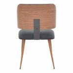 Karrige Ubane, PU e zezë-këmbë metalike arre 53x62.5x85cm - Image 5