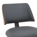 Karrige Ubane, PU e zezë-këmbë metalike arre 53x62.5x85cm - Image 6