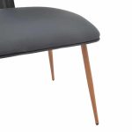 Karrige Ubane, PU e zezë-këmbë metalike arre 53x62.5x85cm - Image 7