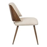 Karrige Ubane, PU bezhë-këmbë metalike arre 53x62.5x85cm - Image 2