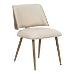 Karrige Ubane, PU bezhë-këmbë metalike arre 53x62.5x85cm