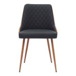 Karrige Korome, PU e zezë-këmbë metalike arre 50x58.5x78cm - Image 4