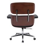 Karrige zyre Kobane, PU e zezë-bazë krom 84x75x113.5cm - Image 5