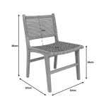 Karrige Darien, skelet druri tik në nuancë krem natyrale dhe litar i zi 52x62x86cm - Image 6