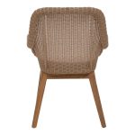 Karrige Charlen, skelet alumini me dru tik natyral në nuancë krem 60x67x84cm - Image 5