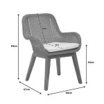 Karrige Charlen, skelet alumini me dru tik natyral në nuancë krem 60x67x84cm - Image 7