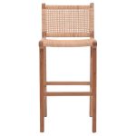 Karrige Shanku Sponze, me lartësi mesatare, me ngjyra natyrale, dru tik dhe ratan 40x47x89cm - Image 4