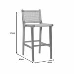 Karrige Shanku Sponze, me lartësi mesatare, me ngjyra natyrale, dru tik dhe ratan 40x47x89cm - Image 7