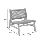 Karrige Wanderlene, ngjyrë natyrale dru tik dhe litar 67x79x68cm - Image 7