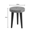 Tavolinë anësore Labous, dru suar në nuancë natyrale-e zezë D35x45cm - Image 3