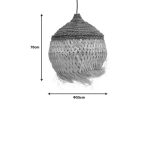 Llamba tavani Fiorine Inart abaca ne ngjyre natyrale D55x70cm - Image 3