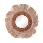 Pasqyrë Fraklone Inart, abaca në ngjyrë natyrale D50x4cm