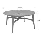 Tavolinë Colen, prej druri tik në nuancë natyrale Φ180x75cm - Image 5