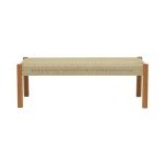 Stol Uma  dru tik dhe litar ne nuance natyrale 120x45x40cm - Image 3