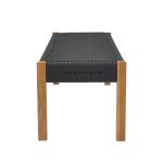 Stol Uma, dru tik dhe litar në nuancë të zezë 120x45x40cm - Image 3