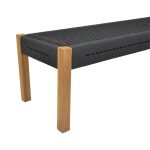 Stol Uma, dru tik dhe litar në nuancë të zezë 150x45x40εκ - Image 5