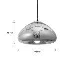 Llamba tavani Ovalone  floriri metal-xham D30x16.5cm - Image 2