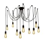 Llambë tavani me shumë drita Merdine, metal e zezë-xham