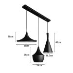 Llambë tavani Latren I, e zezë-metal ari 84x30x100cm - Image 2