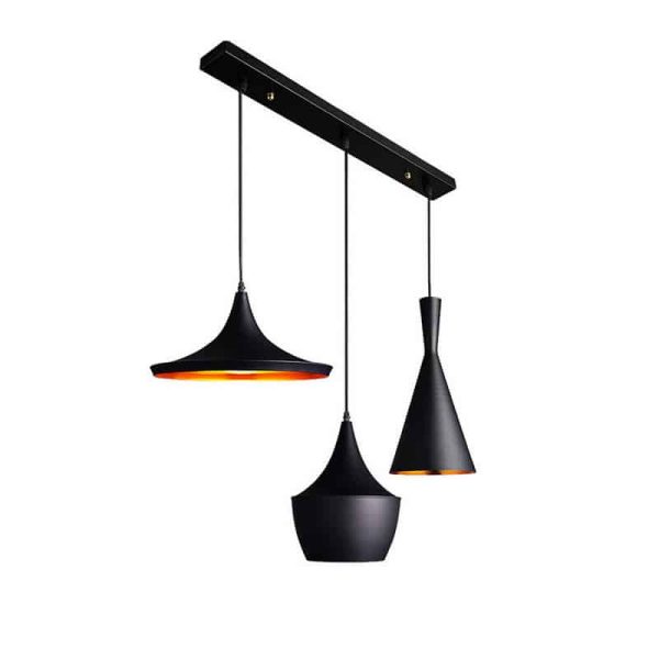 Llambë tavani Latren I, e zezë-metal ari 84x30x100cm