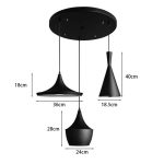 Llambë tavani Latren II, e zezë-metal ari 50x50x100cm - Image 2