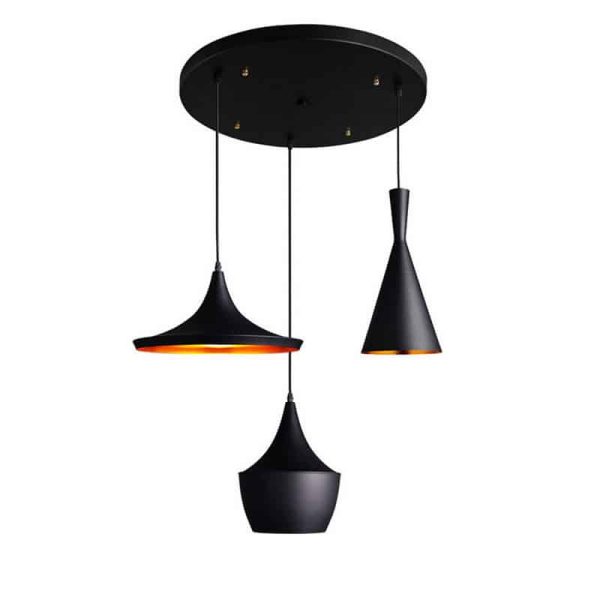 Llambë tavani Latren II, e zezë-metal ari 50x50x100cm