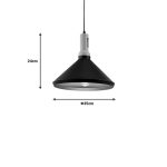 Llambë tavani Denvel, e zezë-metal ari D35x24cm - Image 2