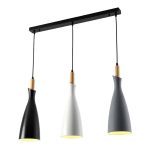 Llambë tavani Eracile, e zezë-e bardhë-metal gri 70x38cm