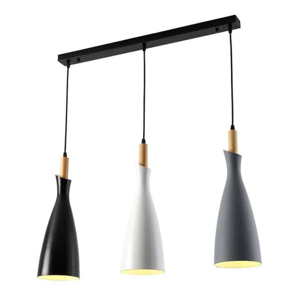 Llambë tavani Eracile, e zezë-e bardhë-metal gri 70x38cm