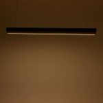 Llamba tavani Rafmole  led e zezë metal-dru 120x7.5cm - Image 2