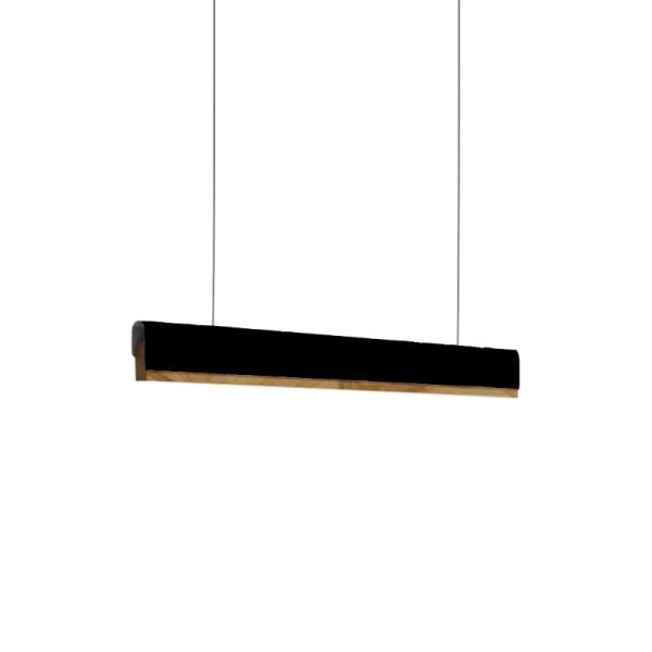 Llamba tavani Rafmole  led e zezë metal-dru 120x7.5cm