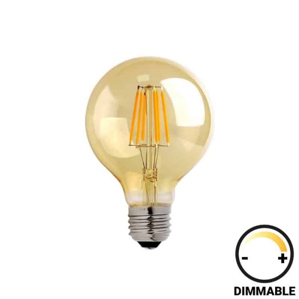 Llambë LED G95 Bulb, me errësim 4W E27 200-220V ambër