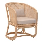 Karrige Querke, PE ratan ngjyrë natyrale, jastëkë bezhë 57x64x76cm