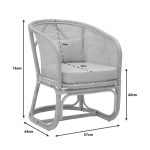 Karrige Querke, PE ratan ngjyrë natyrale, jastëkë bezhë 57x64x76cm - Image 7