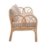 Divan Ytrone, PE ratan ngjyrë natyrale, jastëkë bezhë 166x61.5x71cm - Image 3