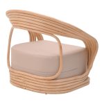 Karrige Radictive, PE ratan në ngjyrë natyrale me jastëk bezhë 88x57x73cm - Image 2