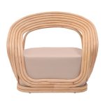 Karrige Radictive, PE ratan në ngjyrë natyrale me jastëk bezhë 88x57x73cm - Image 4