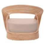 Karrige Radictive, PE ratan në ngjyrë natyrale me jastëk bezhë 88x57x73cm - Image 5