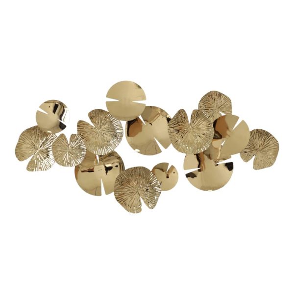 Dekor muri Lily Inart, metal në ngjyrë ari, 130x64,5x6