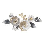 Dekor muri Nelie Inart, metal në nuancë ari-bardhë-gri, 104.5x48x7cm