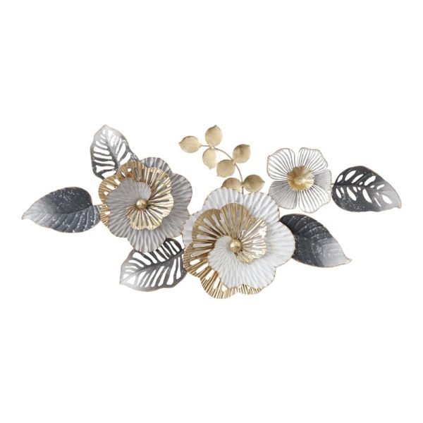 Dekor muri Nelie Inart, metal në nuancë ari-bardhë-gri, 104.5x48x7cm