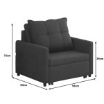 Divan me krevat Barzene, stof kafe 96x83x75cm - Image 6