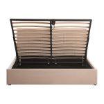 Krevat çift me hapësirë magazinimi Zamblene, stof bezhë 160x200cm - Image 5