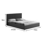 Krevat çift me hapësirë magazinimi Zamblene, stof bezhë 160x200cm - Image 6