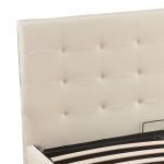 Krevat çift me hapësirë magazinimi Cankere, PU ngjyrë krem 160x200cm - Image 5