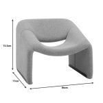 Kolltuk Clous  bouclé pëlhurë në nuancë gri e çelur 86x77x73.5cm - Image 7