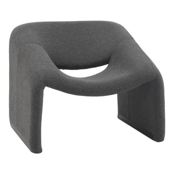 Karrige Clous , stof teddy në nuancë antracit 86x77x73.5cm